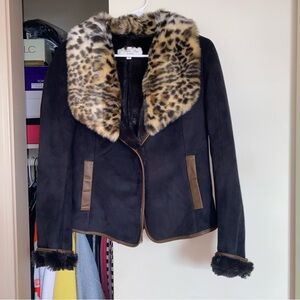 Tasha Polizzi Faux Fur Animal Print Jacket